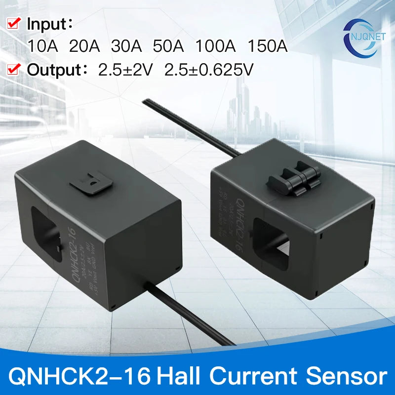 Hall Effect Current Sensor 2.5v 0.625V 1.65V 10A 20A 50A QNHCK2-16 Split Core Current Transducer Transformer Clamp CT 2.5V 2V
