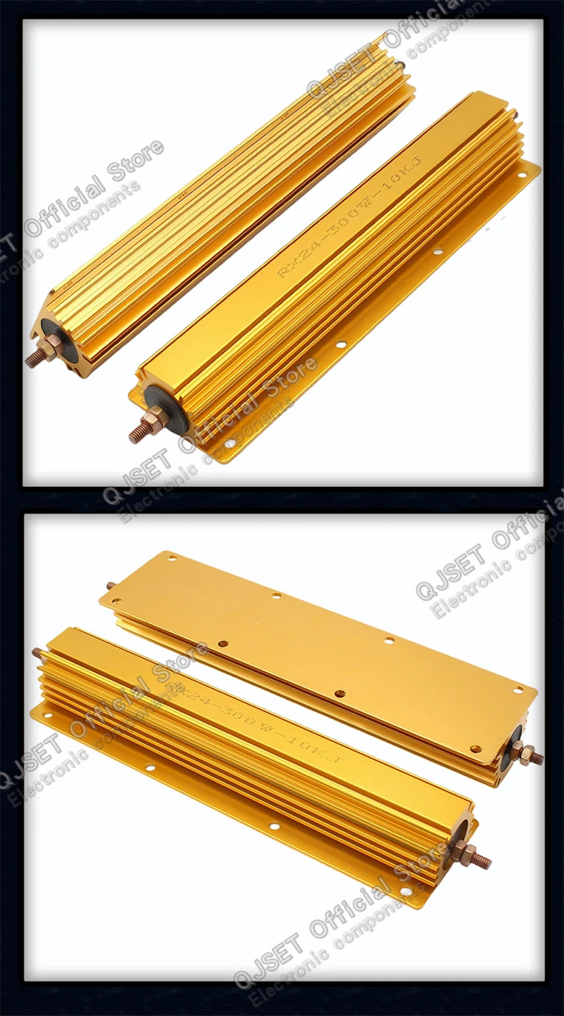 1Pcs 300W RXG24 High Power Gold Aluminum Housed Resistor/Current Limiting Precharge Decoder Resistor 0.1 3 4 5 20 10 Ohm 10K Ohm