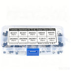 10Value 200PCS Transistor Assortment Kit S8050 S8550 2N2222 2N2907 BC337 BC327 BC517 BC556 2N3904 2N3906 A1015 C1815 Wit Box