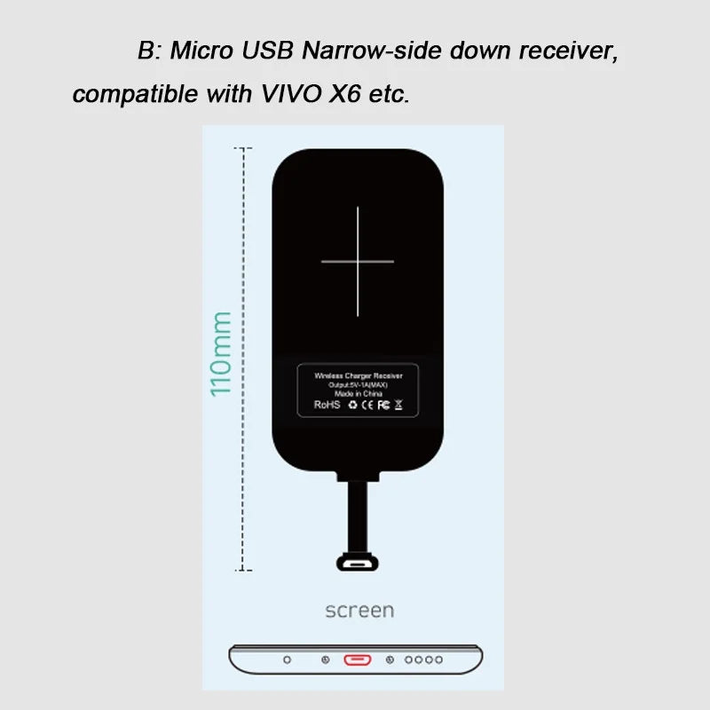 Nillkin Magic Tags QI Wireless Charging Receiver Micro USB / Type C Adapter For iPhone 5S SE 6 6S 7 Plus for Samsung S6 S7 Edge