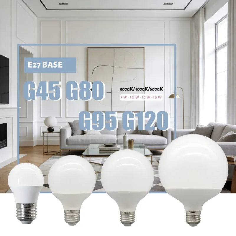 1-5pcs G80 G95 G120 7W-18W G45 LED Bulb Lamps E27 BASE Light Bulb AC 85V 265V Lampada Living Room Home Bulb Warm Cold White