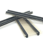 5pcs 2.54mm 2*40P Dual Row Double Plastic L20mm 25mm 30/40/45mm Breakable Gold Rohs PCB Board Spacer Male Pin Header Connector