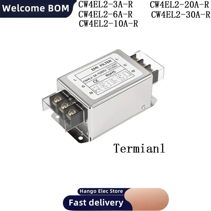 Single-phase two-stage 220V power supply filter anti-interference CW4L2 3A/6A/10A-T/S 30A-SR rail type 20A bipolar filter