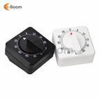 60 Minutes Kitchen Timer Count Square Cooking Up Alarm Sleep Temporizador Clock Mechanical Stopwatch Alarm Down Office Meeting