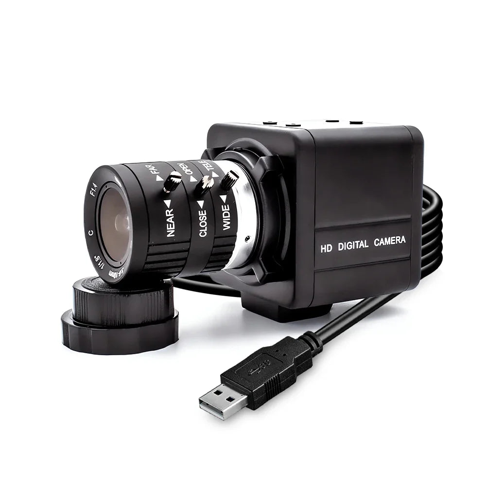 Global Shutter USB Camera 1080P 90FPS Industrial Metal Box With 5-100mm Varifocal Lens Plug Play For Meeting Document Scanning