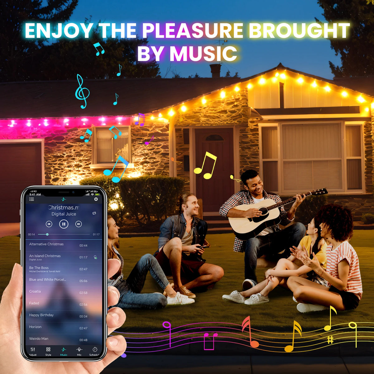 150M 90M 60M 15M Smart RGB Eave Lights IP67 Waterproof APP&Remote Control Timer Dimmable LED String Lights Home Christmas Decor