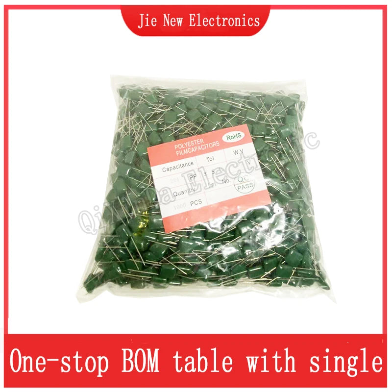 Polyester film capacitor 100V 1nF 1.5nF 2.2nF 100nF 220nF 2A102J 2A152J 2A222J 2A472J 2A103J 2A223J 2A473 2A104J 2A154J 2A474J