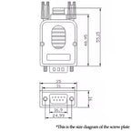 1/3/5PCS DB9 RS232 Connector D-SUB 9 Pin Male Female Plug RS485 Breakout Terminals 21-24 AWG Wire Solderless Connectors