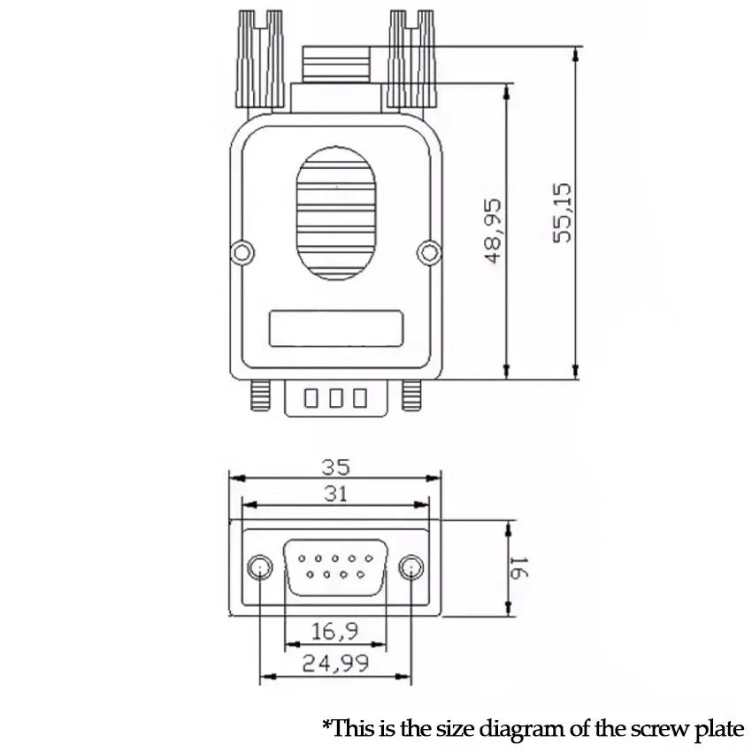 1/3/5PCS DB9 RS232 Connector D-SUB 9 Pin Male Female Plug RS485 Breakout Terminals 21-24 AWG Wire Solderless Connectors