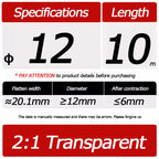 10 Meter/Lot Heat Shrink Tube 2:1 Clear Transparent Tubing Shrinkable Wrap 1mm - 60mm Cable Sleeve Wire