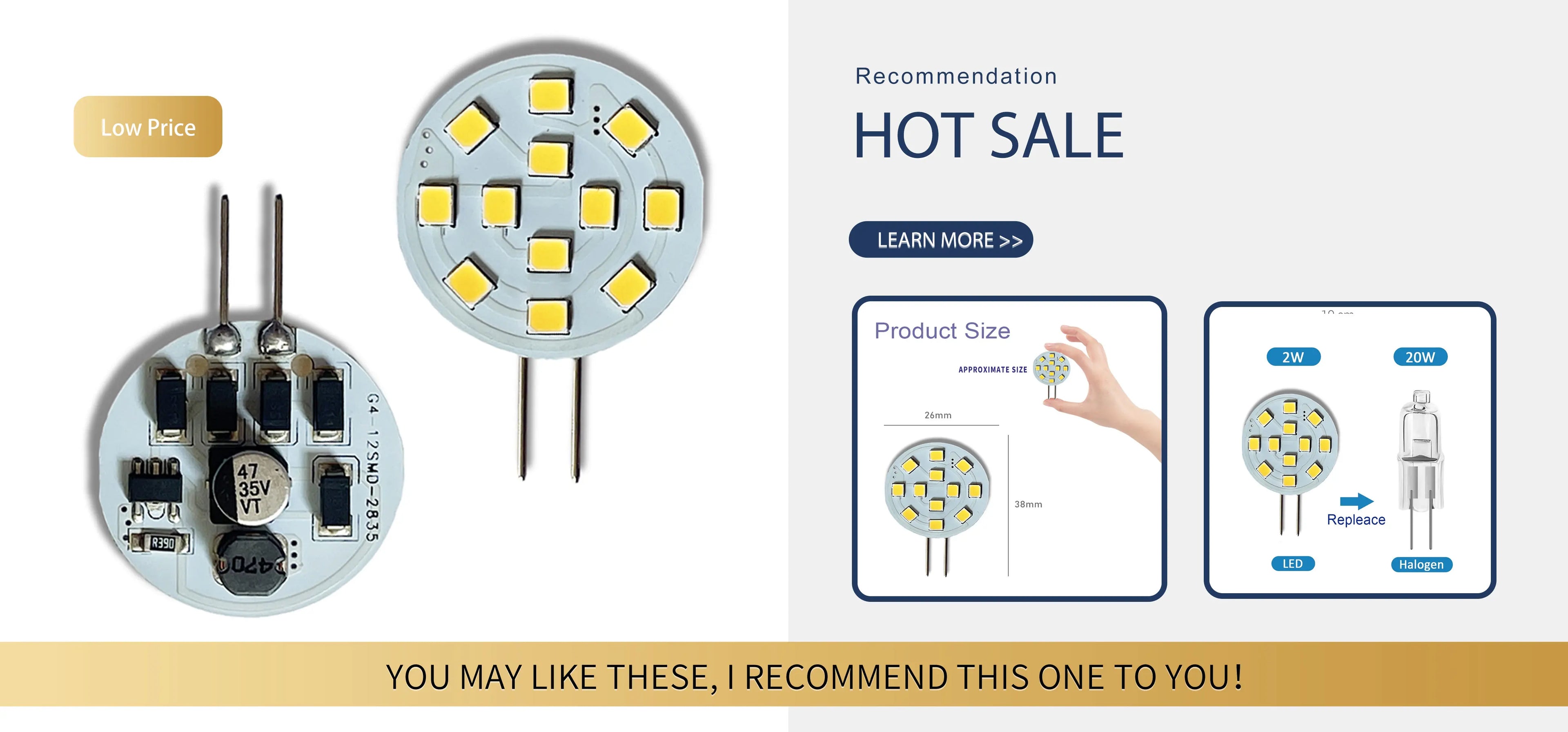 AC12V 24V LED G4 Round Spotlight Bulb 2W 3W 5730 15/24leds No Flicker Range Hood Lights Replace 20W Halogen Lamp
