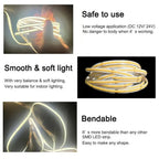 COB LED Strip Lights 320 LEDs/m High Density Flexible Dimmable FCOB Led Tape Colorful Rope Lighting DC12V 24V Red Green Blue