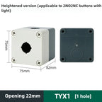1/2/3/4/5 Hole Button Switch Control Box Button Emergency Stop Dustproof Waterproof IP65 Button Thickened Yellow Gray