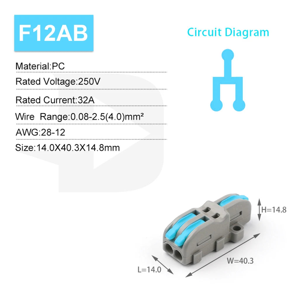 10/100PCS Electrical Cable Connector 1 in Multiple out Quick Wire Terminal Block 2/3/4/5Pin Push in Lever Connectors 0.08-4.0mm2