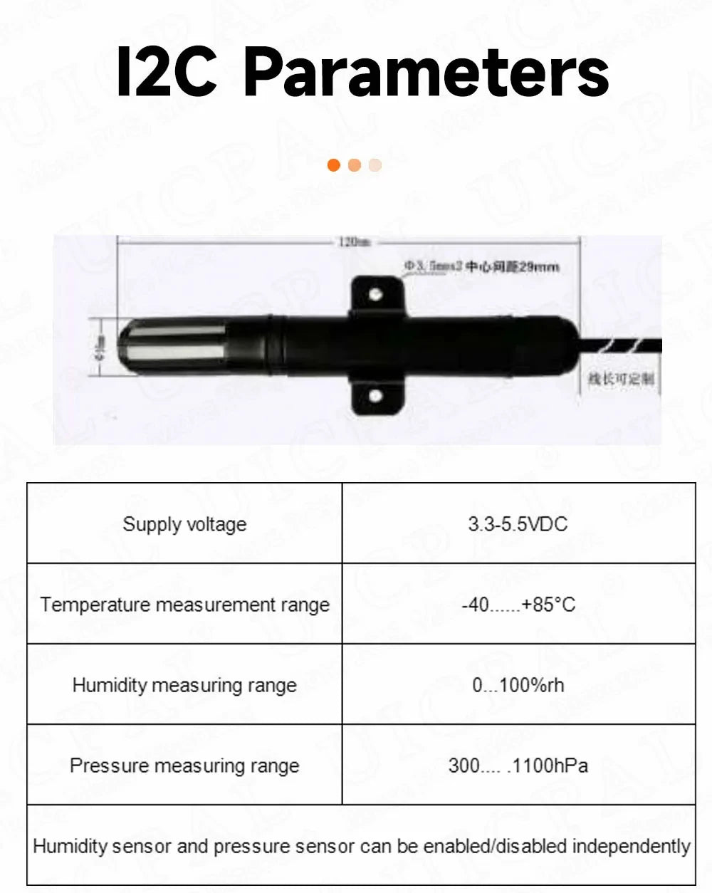 BME280 High Precision Temperature and Humidity Sensor Probe Cable 1M 2M 3M 5M Digital Sensor I2C or RS485 Waterproof Shield