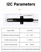BME280 High Precision Temperature and Humidity Sensor Probe Cable 1M 2M 3M 5M Digital Sensor I2C or RS485 Waterproof Shield