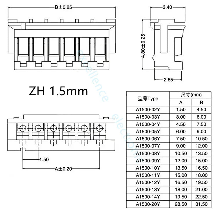 50/100PC SH/PH/XH 1.0mm 1.25mm 1.5mm 2.0mm 2.54mm Housing Shell Connector 2/3/4/5/6/7/8/9/10P 1.0 1.25 2.0 2.54 Plastic Plug