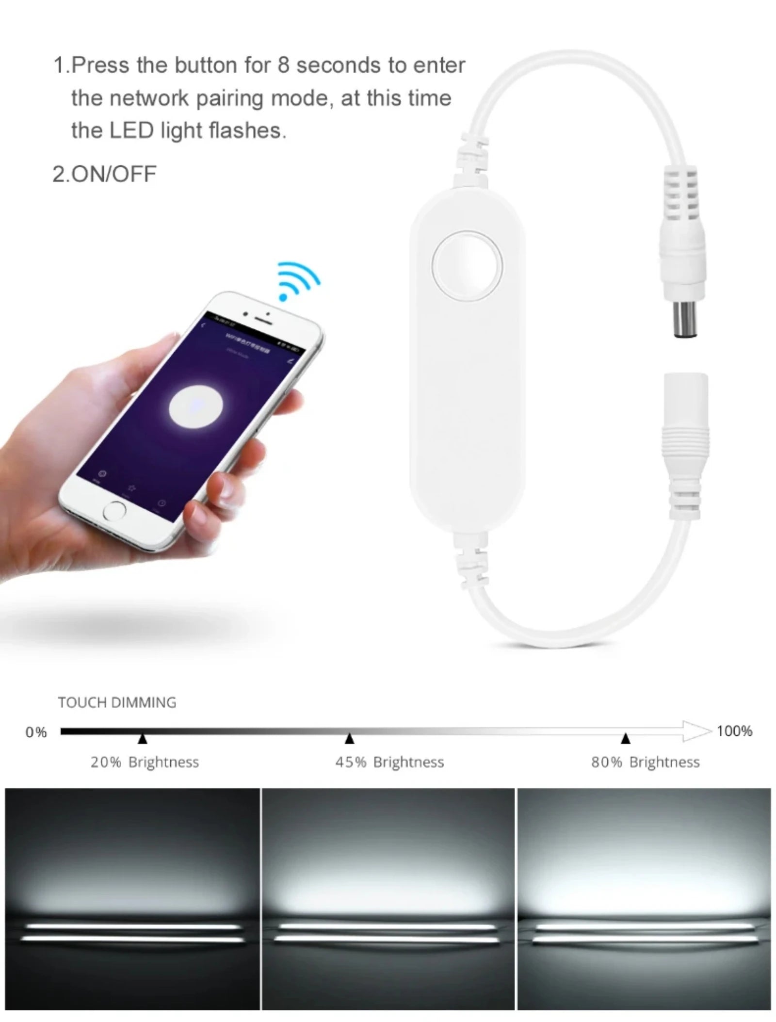 12V WIFI Bluetooth LED Kitchen Light Bar 30CM 40CM 50CM Timing Night Lamp For Cabinet Wardrobe Tuya Work with Alexa Google Home