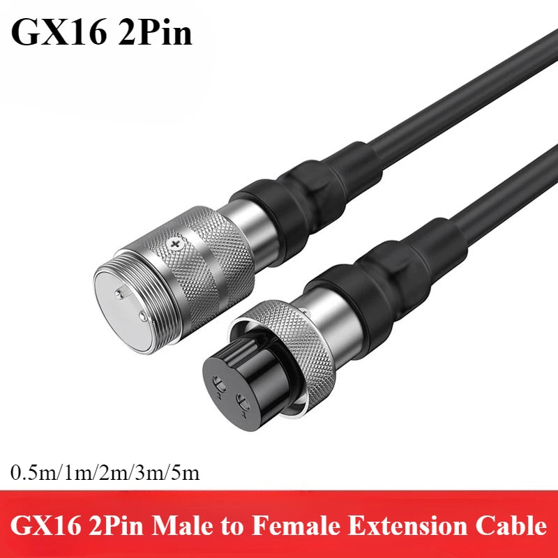 GX16 2/3/4 Pin Aviation Plug Male Female Wire Connector Extension Cable GX16 2/3/4 Core Ribbon Aviation Plug Power Cord Adapter