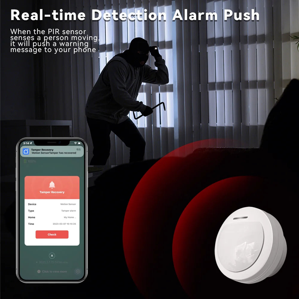 Meian Tuya Motion Sensor ZigBee 3.0 Human Body Movement Infrared Wireless Detector for Smart Home Alarm Security