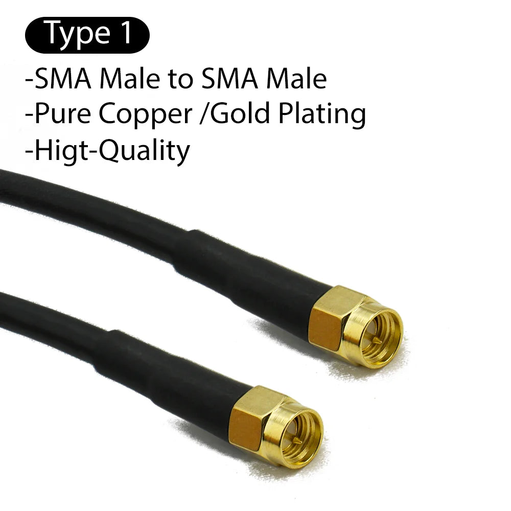 RG58 SMA Male to SMA Female 50ohm Coaxial Cable Low Loss RF Coax Assembly WiFi Antenna Extension Cable Connector Adapter Pigtail