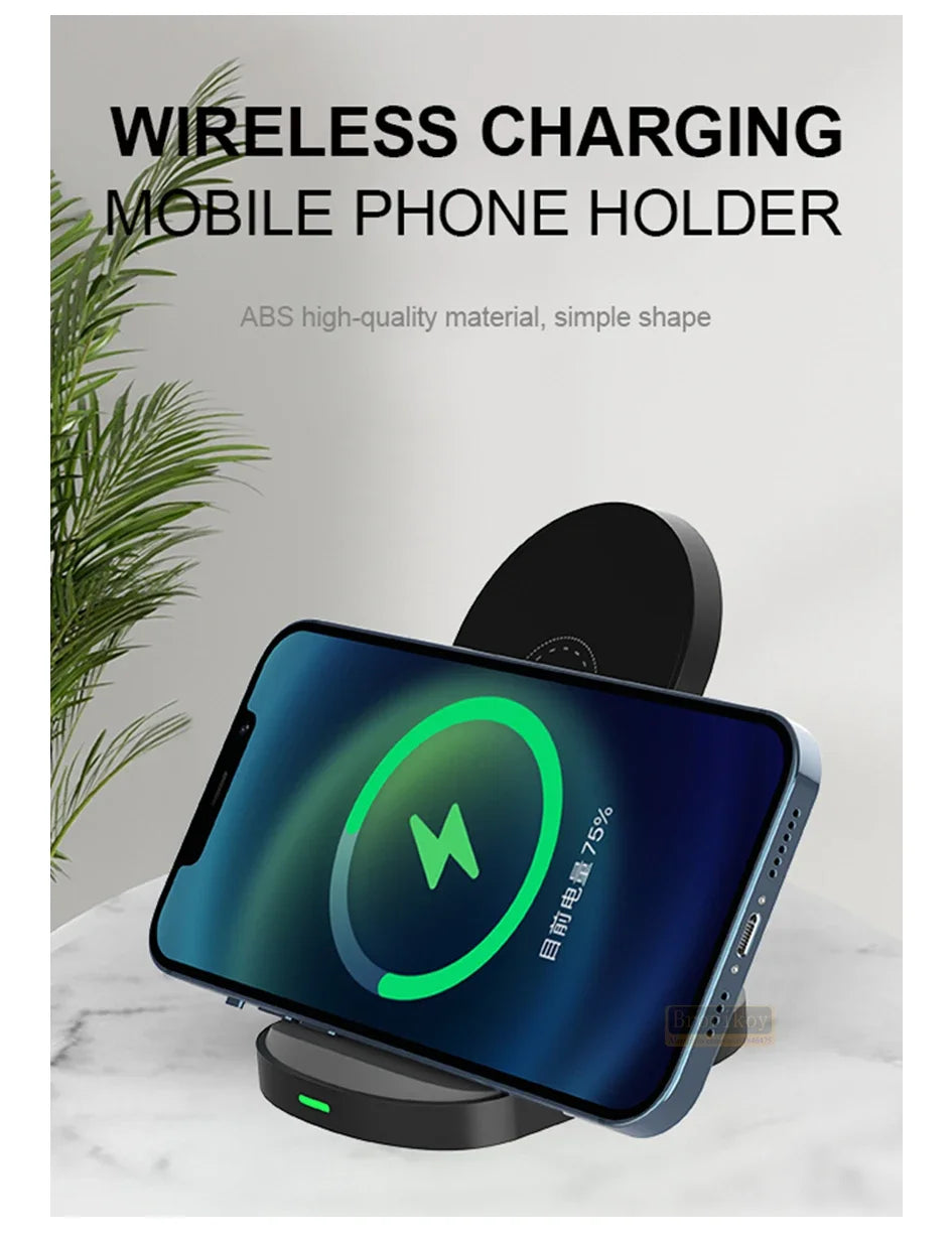 Fast 10W 15W Wireless Charger Stand for iPhone 15 14 13 12 11Pro Samsung Galaxy S24 S23 S22 S21 Note Redmi Charging Dock Station