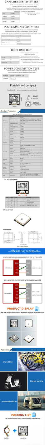 Beitian BE Series BE-180 - BE-882 GNSS Module Ublox M10 TTL Built-in IST8310 Compass BDS GPS GALILEO FPV UAV Flight Control