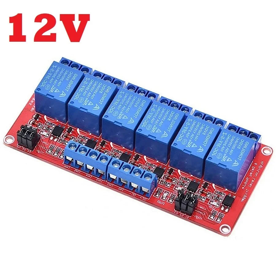 1 2 4 6 8 Channel 5V 12V 24V Relay Module Board Shield with Optocoupler Support High and Low Level Trigger for Arduino