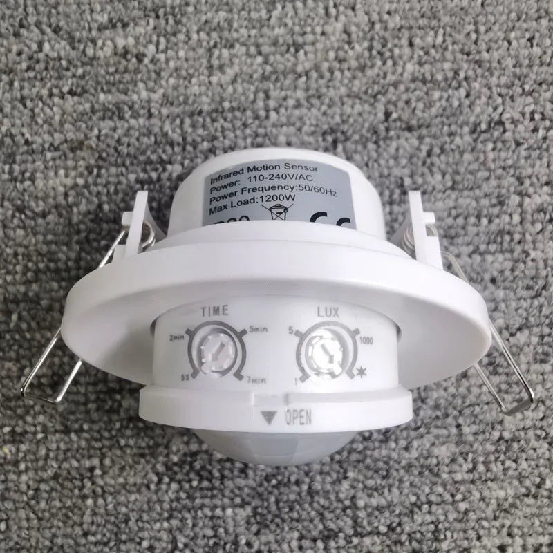 110V-220V Embedded Infrared Human Body Sensor Switch Angle-Adjustable Delay Ceiling Light Motion Sensor