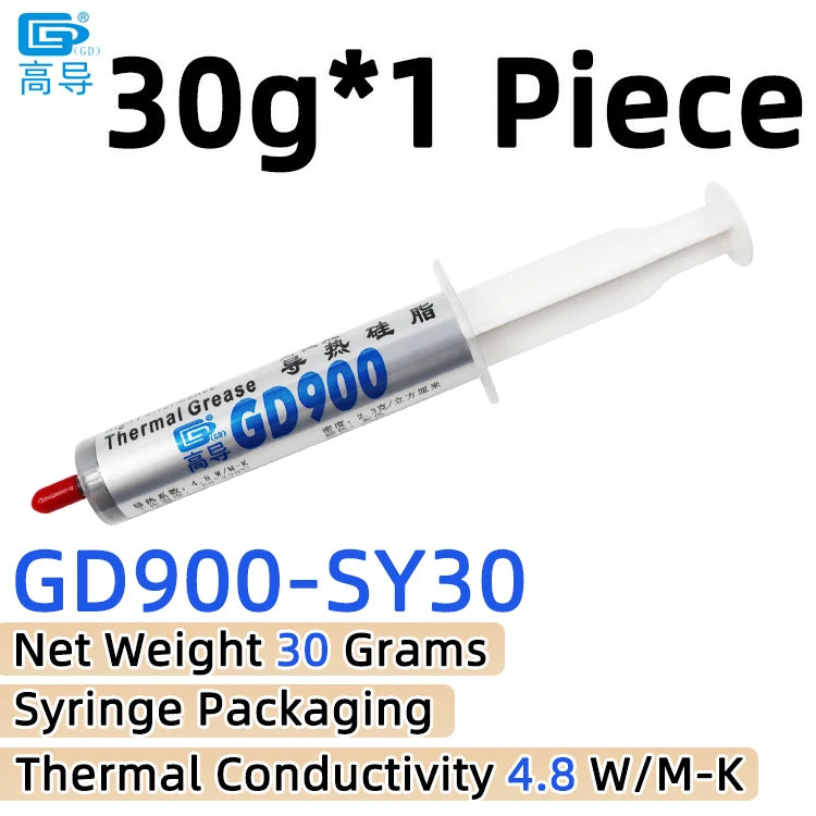 Net Weight 1/3/7/15/30 Grams Gray GD900 Thermal Conductive Grease Paste Plaster Heat Sink Commpound for CPU LED SSY BAS BR BX CB