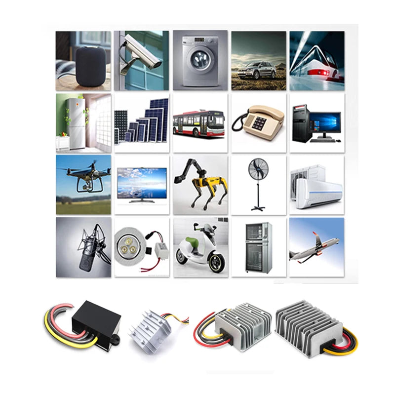 DC 72V 60V 48V 36V 24V to DC 12V 3A 5A 8A 10A Step Down Voltage Power Converter Auto Car Motorcycle Bus Truck Buck Power Supply