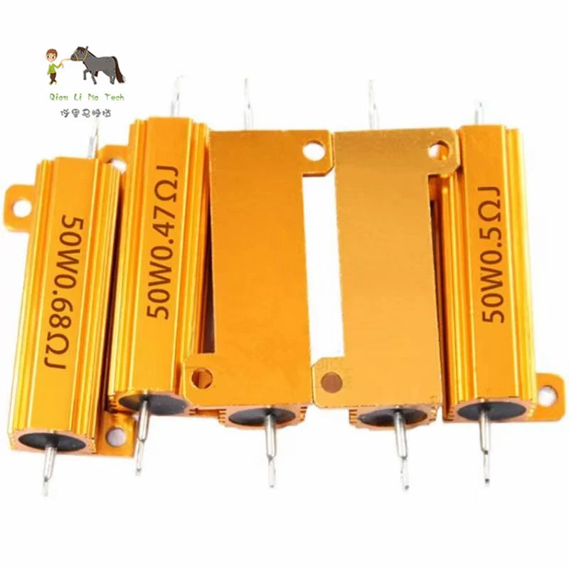 500W RX24 Aluminum Power Metal Shell Case Wirewound Resistor 0.1R ~ 500R 0.1 0.5 1R 2R 4R 5R 8R 10R 12R 50R 100R 200R 500R ohm
