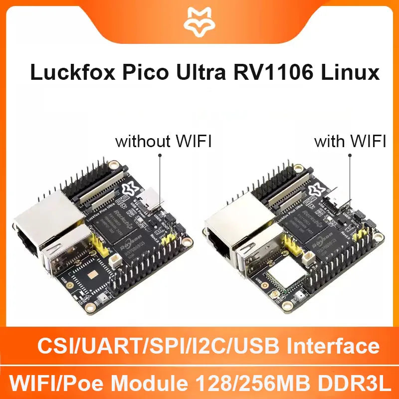 Luckfox Pico Ultra B RV1106 Linux Micro Development Board, Integrates ARM Cortex-A7/RISC-V MCU/NPU/ISP Processors