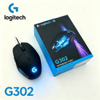 Logitech G302 Wired Ambidextrous Gaming Mouse 4000DPI On‑The‑Fly DPI Switch RGB Backlit 6 Assignable Buttons For Laptop Desktop