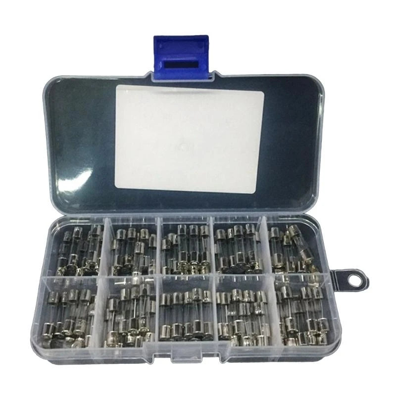100pcs/set 5x20mm Assortment Fine Glass Tubes Slow Glass Fuses for Electronics