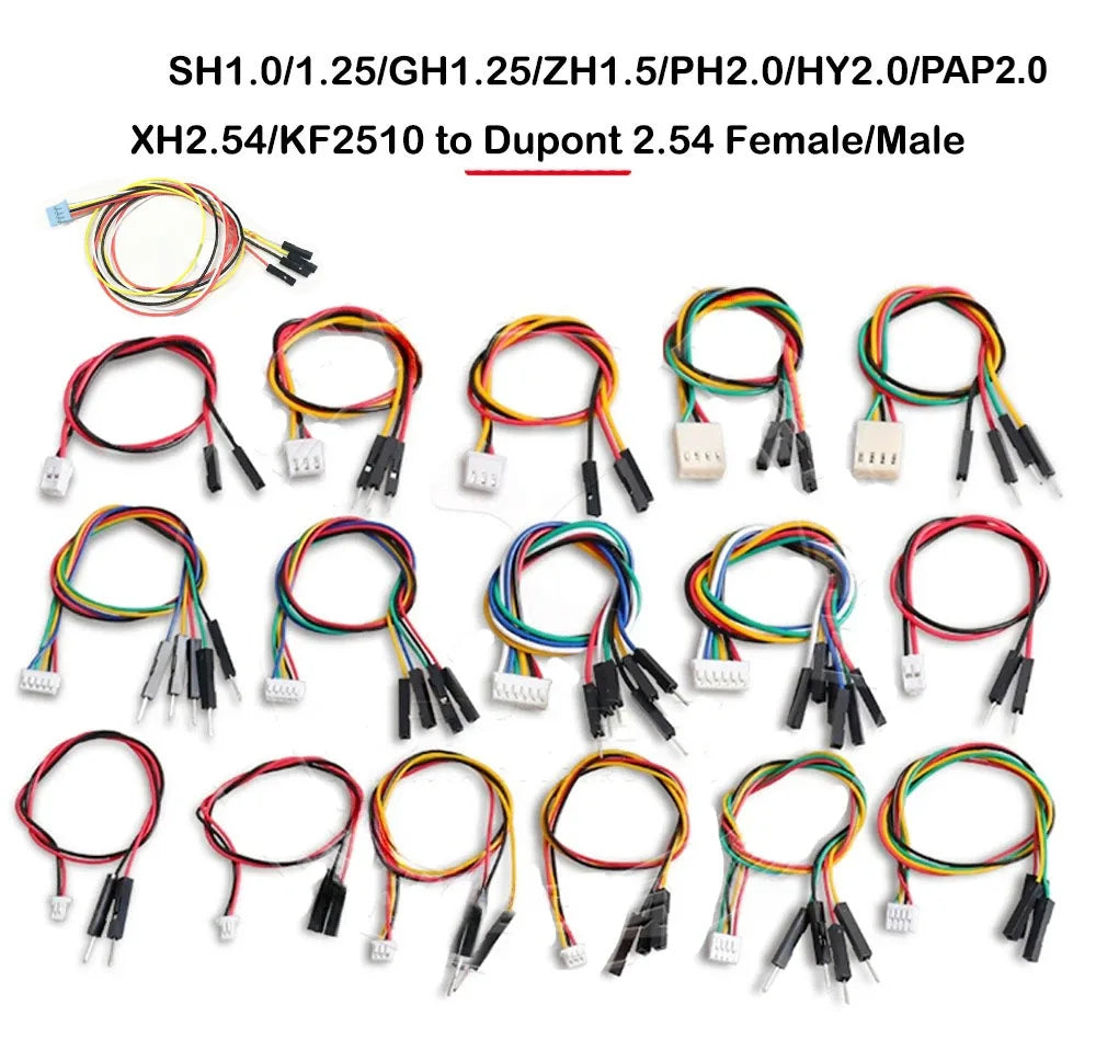 5pc 20/30cm SH1.0 1.25 ZH1.5 PH2.0 PA2.0 HY2.0 KF2510 XH2.54mm 2/3/4/5/6P to Du Bang Male Female Electronic Terminal Wire Cable