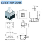 Tact Tactile Mini On Off Self-Locking Switch Push Button Momentary Latching 5.8*5.8/7*7/8*8/8.5*8.5mm DIP 6 Pin