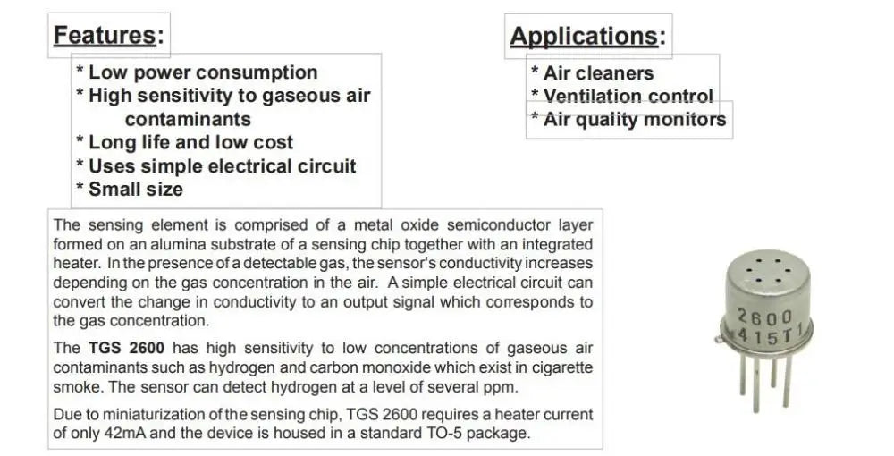 CJMCU-110026 TGS2600 TGS2602  TGS2611  TGS2620 Air Quality Gas sensor Air Contaminants