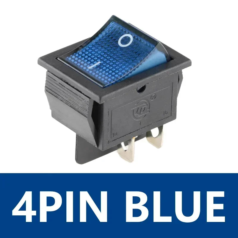 5/20Pcs KCD4 Snap-in Switch AC Power Switch ON OFF 16A 250V Rocker Switch 4/6Pin Toggle Switches with Led Light KCD4 25x31mm