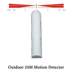 12-28Vdc 2 Side 4 Infrared Detector Outdoor Waterproof Wire Curtain PIR Movement Motion Sensor Anti Block Max 24m NC/NO Signal