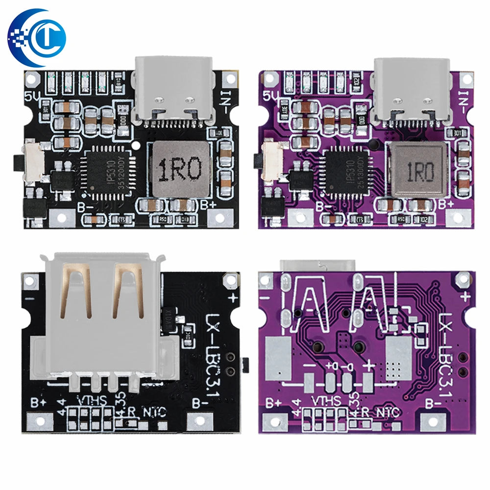 IP5310 Type-C USB-a 5V 3.1A Boost Converter Step-Up Power Module Power Bank Accessories With Switch LED Indicator