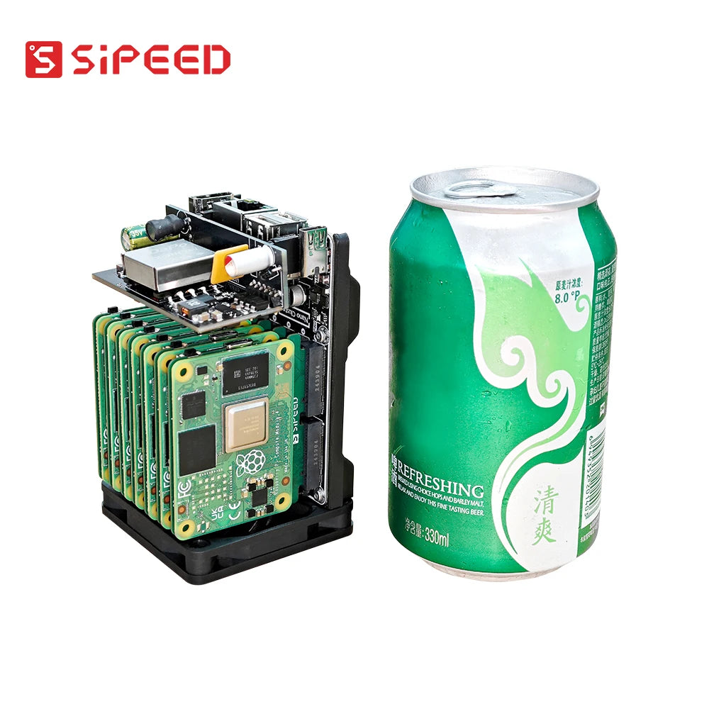 Sipeed NanoCluster 7-Node CM4/CM5 Mini Server - Compact Kubernetes K3S Edge AI Homelab for Raspberry Pi Cluster
