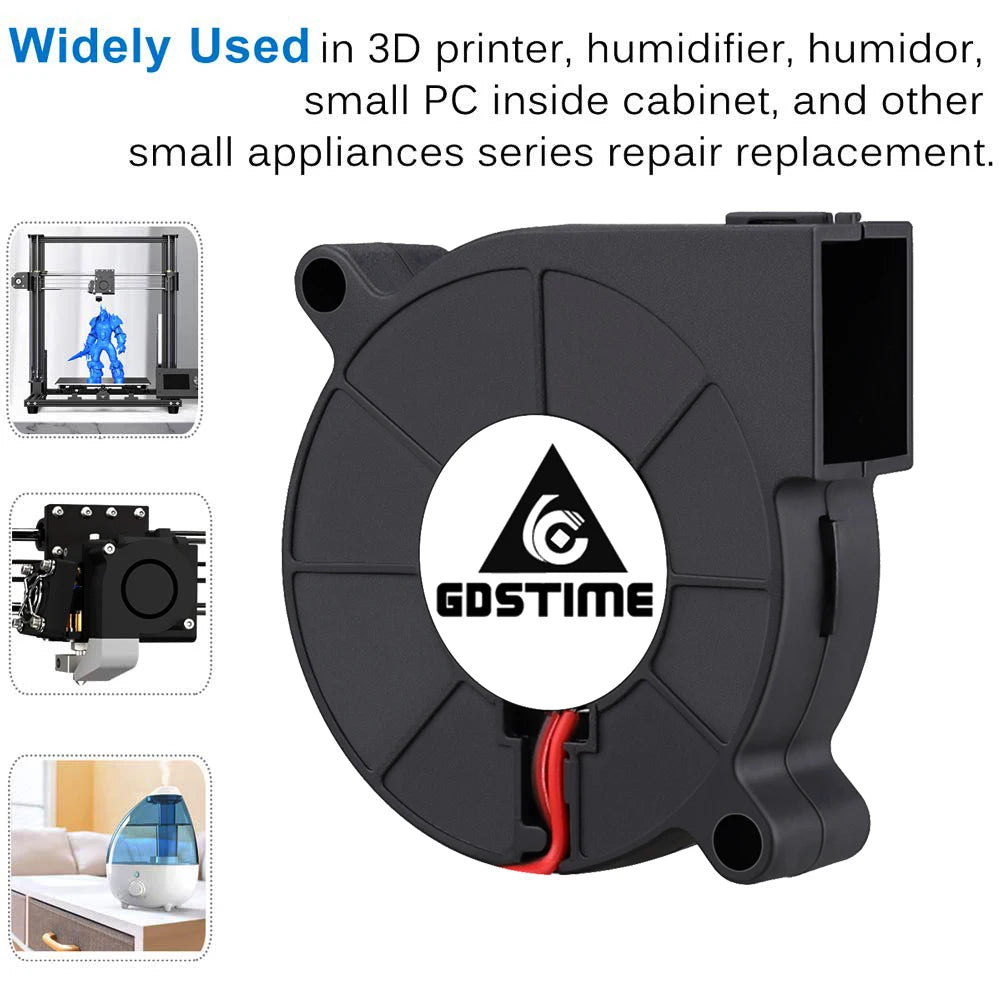 Gdstime 50mm 5015 Blower Fan DC 5V 12V 24V For 3D Printer Parts Centrifugal Cooling Fans 50x50x15mm Turbo Cooler 2Pin USB