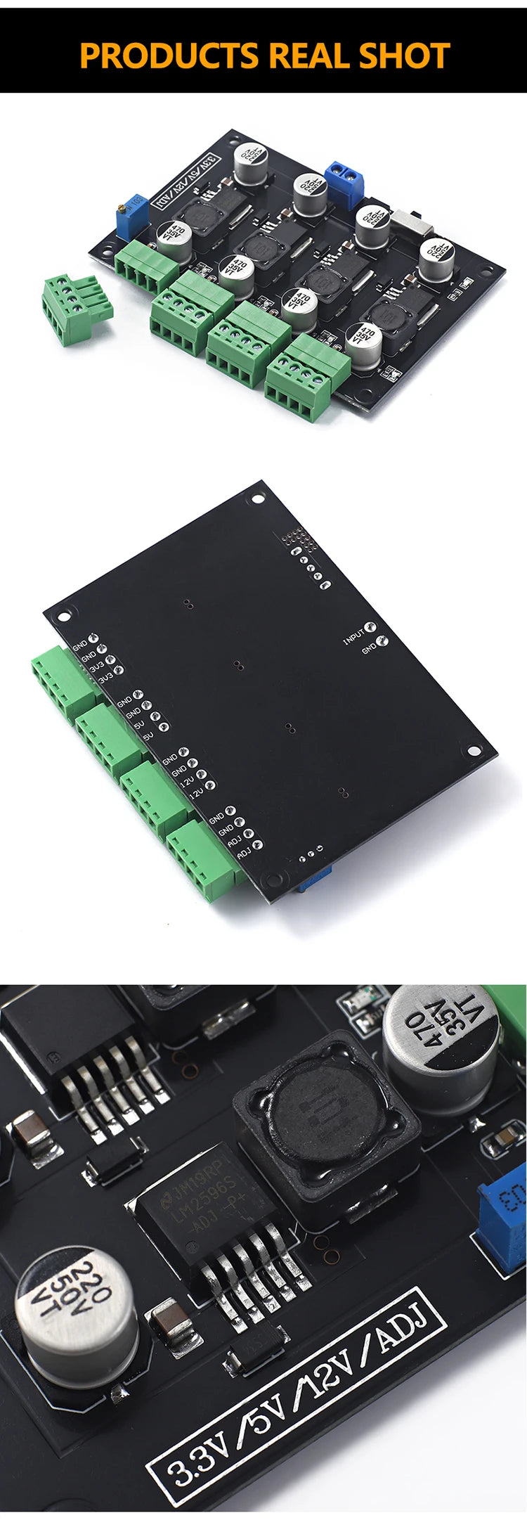 LM2596 Multi Channel Switching Power Supply 3.3V/5V/12V/ADJ Adjustable Voltage Output Power Supply Module