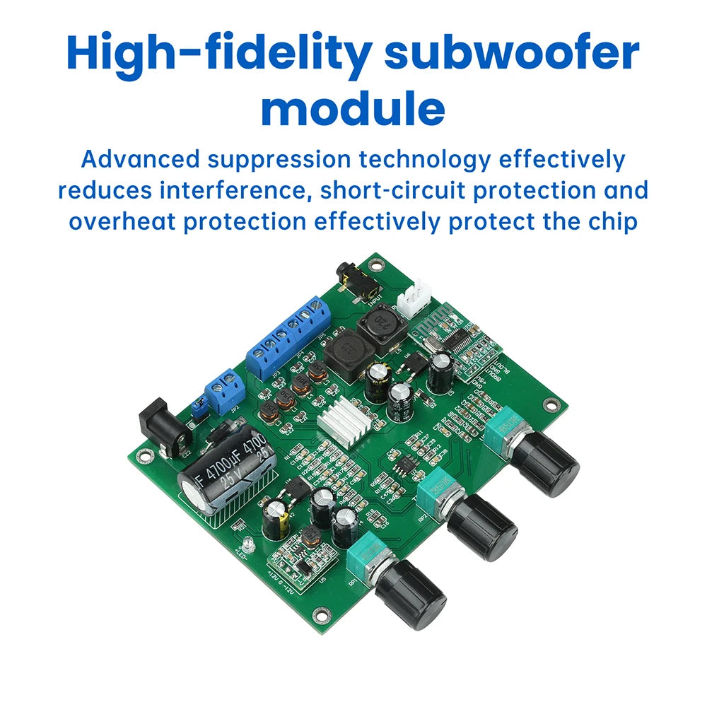 DC 9-18V 2.1 Channel Digital Audio Amplifier Board 2*15W+30W Bluetooth 5.4 Digital Decoder Power Amplifier Audiophile Subwoofer