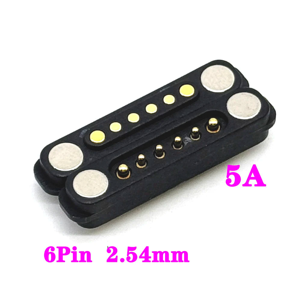 1sets DC 36V 5A Waterproof Magnetic Pogo Pin Connector 5Pin With Ears Pogopin Male Female Spring Loaded DC Power Socket