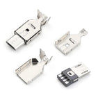 5pcs/lot Micro USB 4pin 5PIN Male Connector Plug Metal Shell Welding Wire Data OTG Line Interface DIY Data Cable Plug