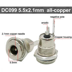 5PCS 5.5x2.1mm/5.5mm x 2.5mm DC099 Metal DC Power Male Plug Jack Connector with Spring DC-099 Yellow Head 5.5*2.1/5.5*2.5 DC099