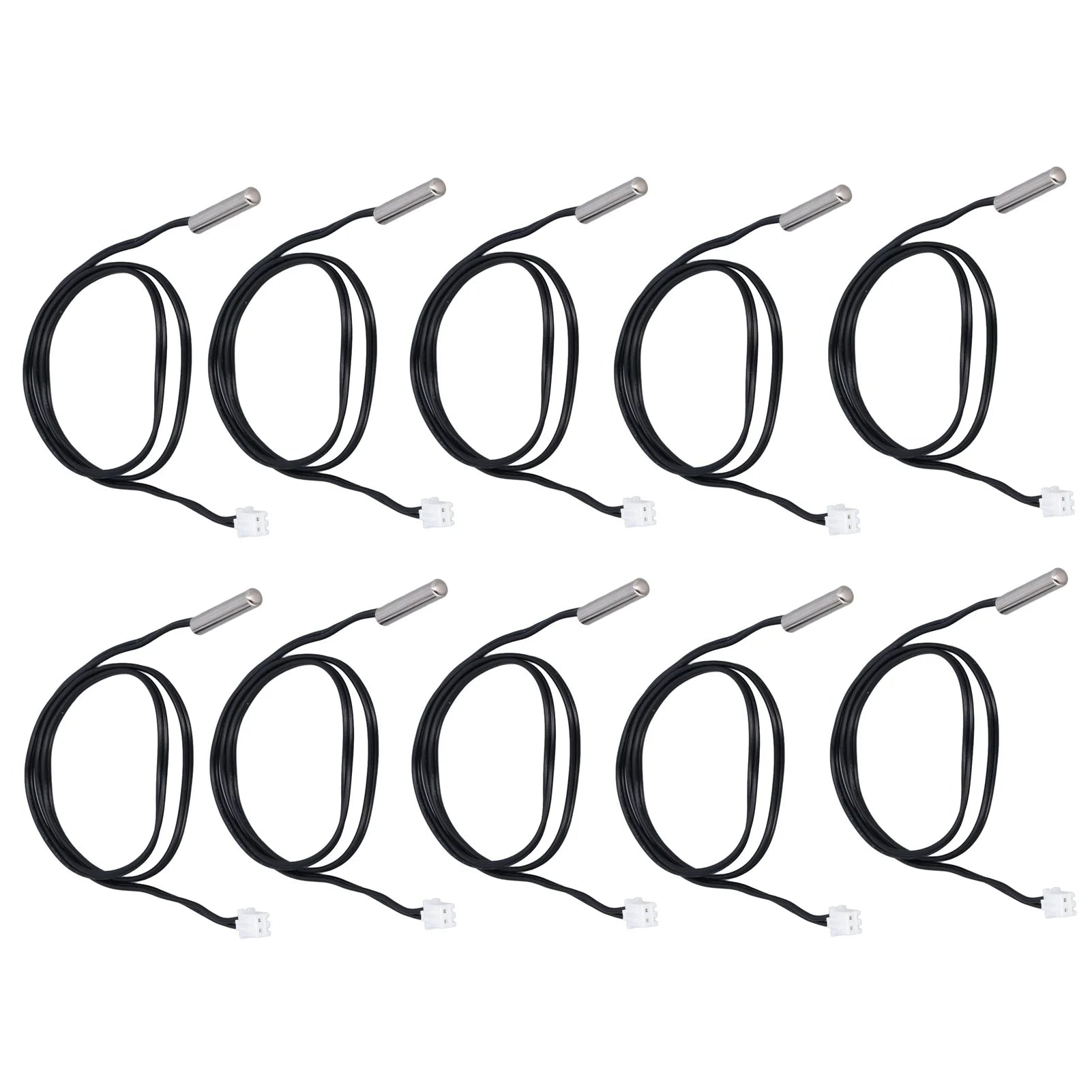 10Pcs Temperature Sensor Probe NTC Thermistor Temp Transducer 5x25mm Cylindrical Head 500mm10K B3435