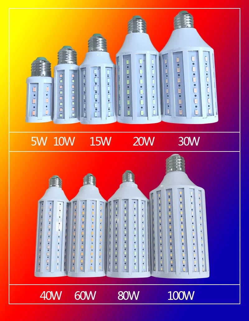 5W 10W 15W 20W 30W E27 LED Corn Lamp Indoor Lighting Home Lamp Green Pink Garden Lawn Landscape Decorative Light Bulbs SMD5730